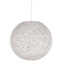 Wohnen Weiße Möbel|Lampen & Leuchten*Kugelleuchte aus Flachs Gewebe in Weiß - Peso