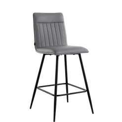 Wohnen Kunstleder Barstühle in Grau - Eleganto (2er Set)