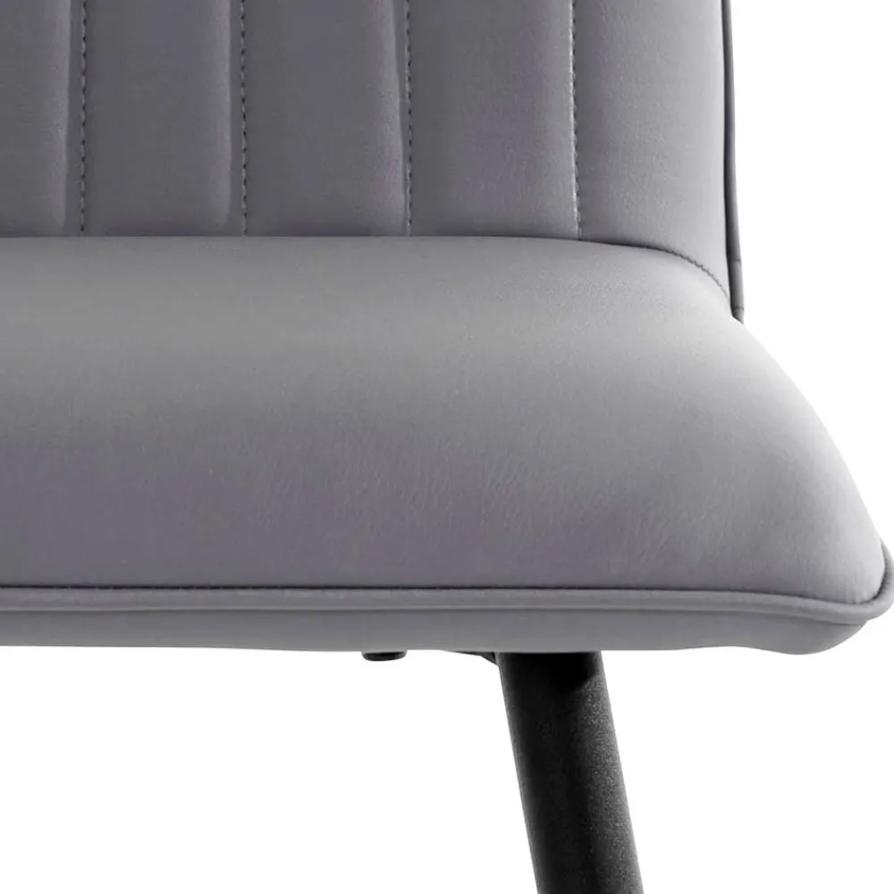 Wohnen Kunstleder Barstühle in Grau - Eleganto (2er Set)