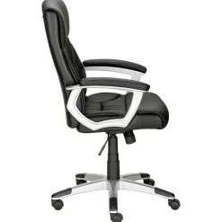 Wohnen Kunstleder Bürosesseö in Schwarz & Chrom - Bicarion