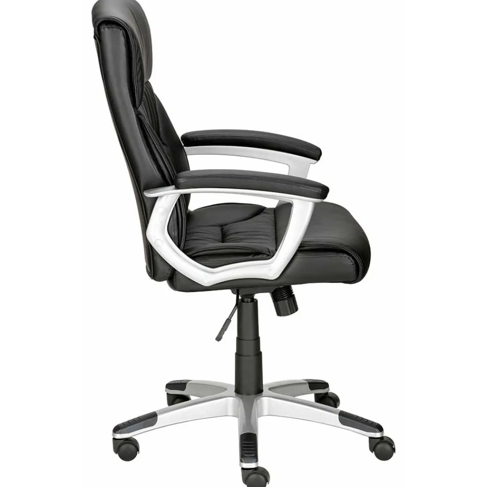 Wohnen Kunstleder Bürosesseö in Schwarz & Chrom - Bicarion