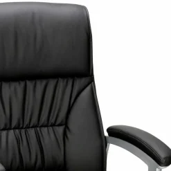 Wohnen Kunstleder Bürosesseö in Schwarz & Chrom - Bicarion