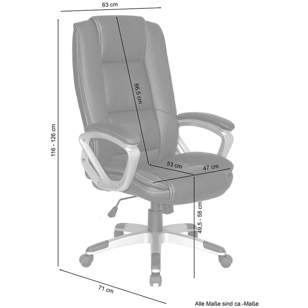 Wohnen Bürostühle*Kunstleder Chefsessel mit Lendenwirbelstütze - Imagoro
