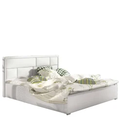 Wohnen Jugendbetten*Kunstleder Doppelbett in Weiß - Vagos