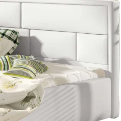 Wohnen Jugendbetten*Kunstleder Doppelbett in Weiß - Vagos