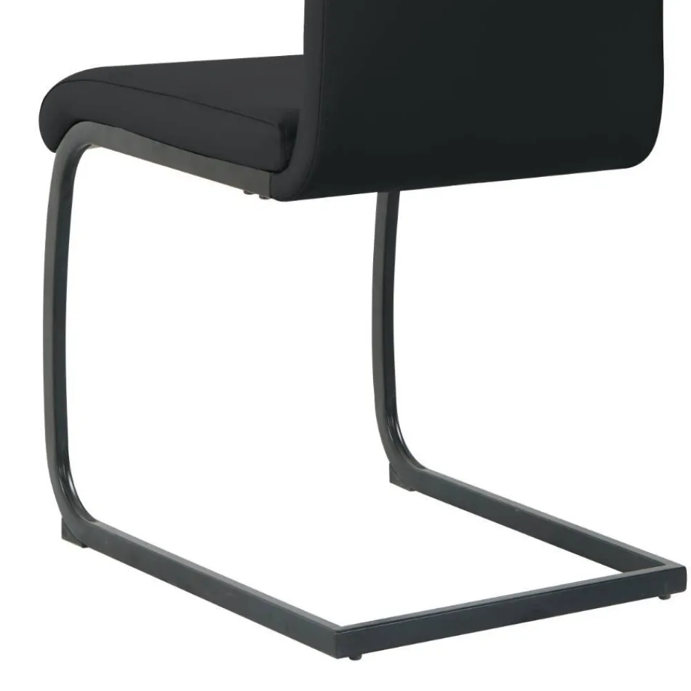 Wohnen Kunstleder Freischwinger in Schwarz - Pencras (2er Set)