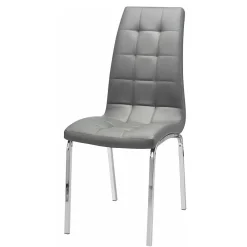 Wohnen Küchenstühle*Kunstleder Küchenstühle in Grau - Alonso (2er Set)