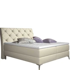 Wohnen Jugendbetten*Kunstleder Komplettbett in Beige - Diamo