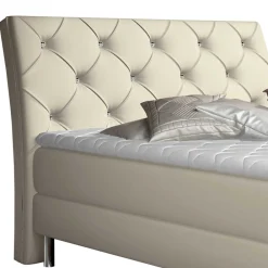 Wohnen Jugendbetten*Kunstleder Komplettbett in Beige - Diamo