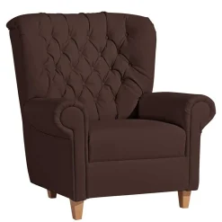 Wohnen Kunstleder Ohrensessel in Braun - Ziller