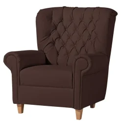 Wohnen Kunstleder Ohrensessel in Braun - Ziller