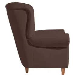 Wohnen Kunstleder Ohrensessel in Braun - Ziller