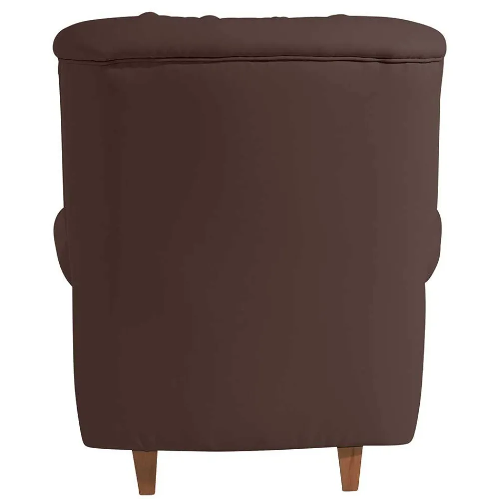 Wohnen Kunstleder Ohrensessel in Braun - Ziller