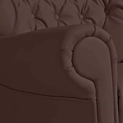 Wohnen Kunstleder Ohrensessel in Braun - Ziller