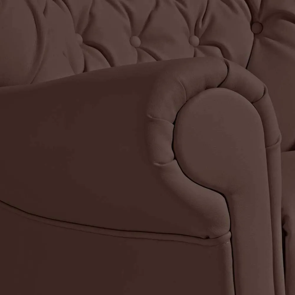 Wohnen Kunstleder Ohrensessel in Braun - Ziller