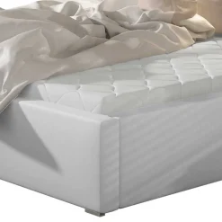 Wohnen Jugendbetten*Kunstleder Polsterbett in Weiß - Compadro