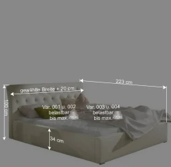 Wohnen Jugendbetten*Kunstleder Polsterbett in Weiß - Compadro