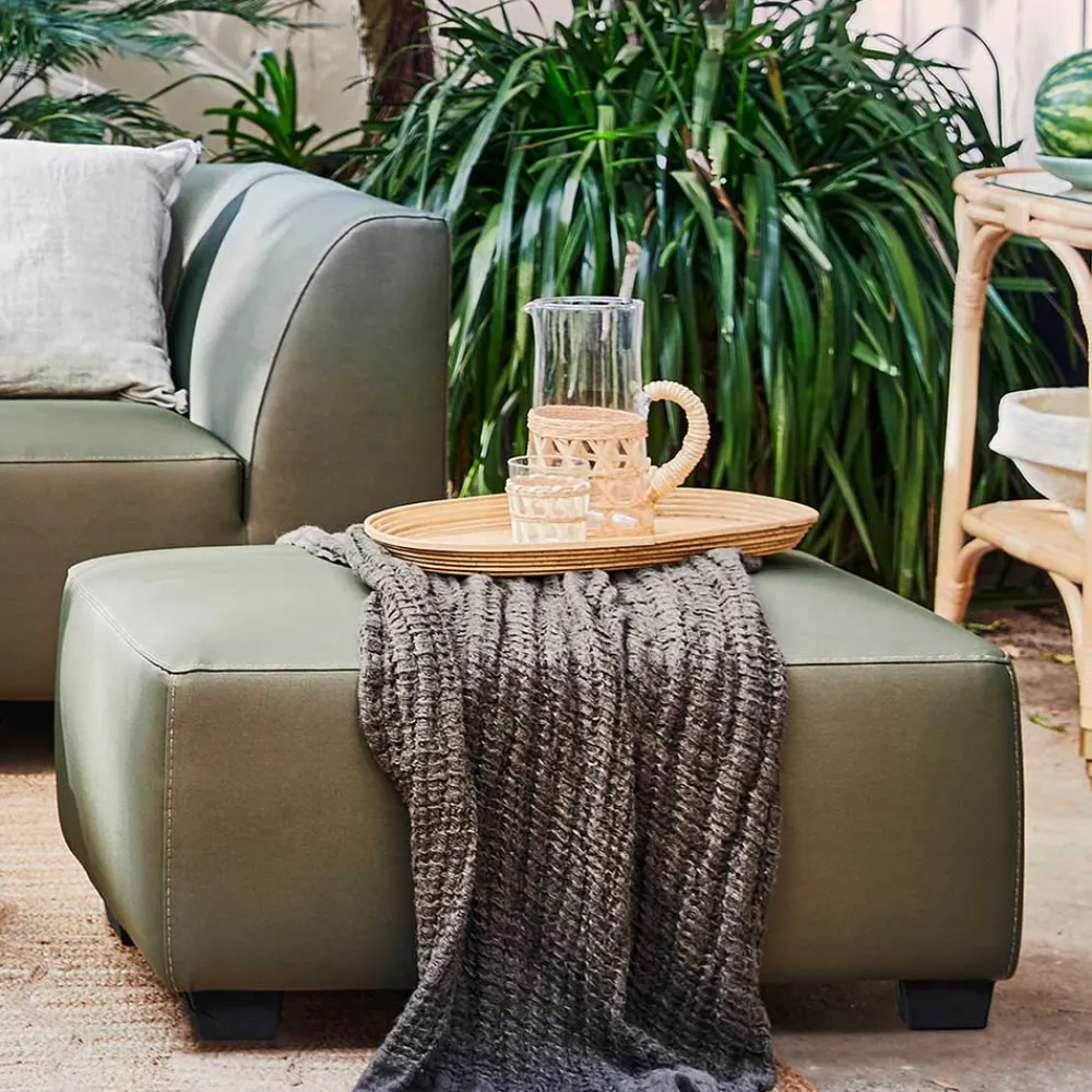 Wohnen Kunstleder Polsterhocker 88x40x64 cm - Olterva