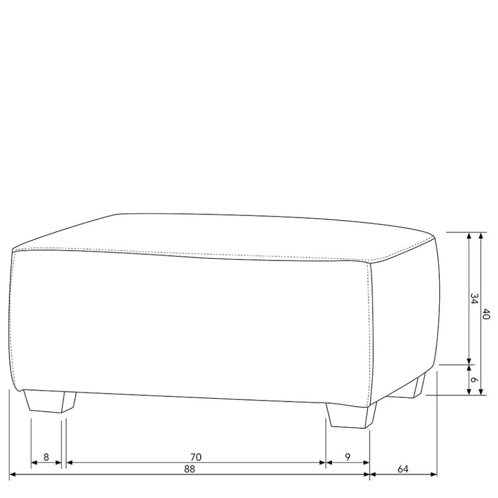 Wohnen Kunstleder Polsterhocker 88x40x64 cm - Olterva