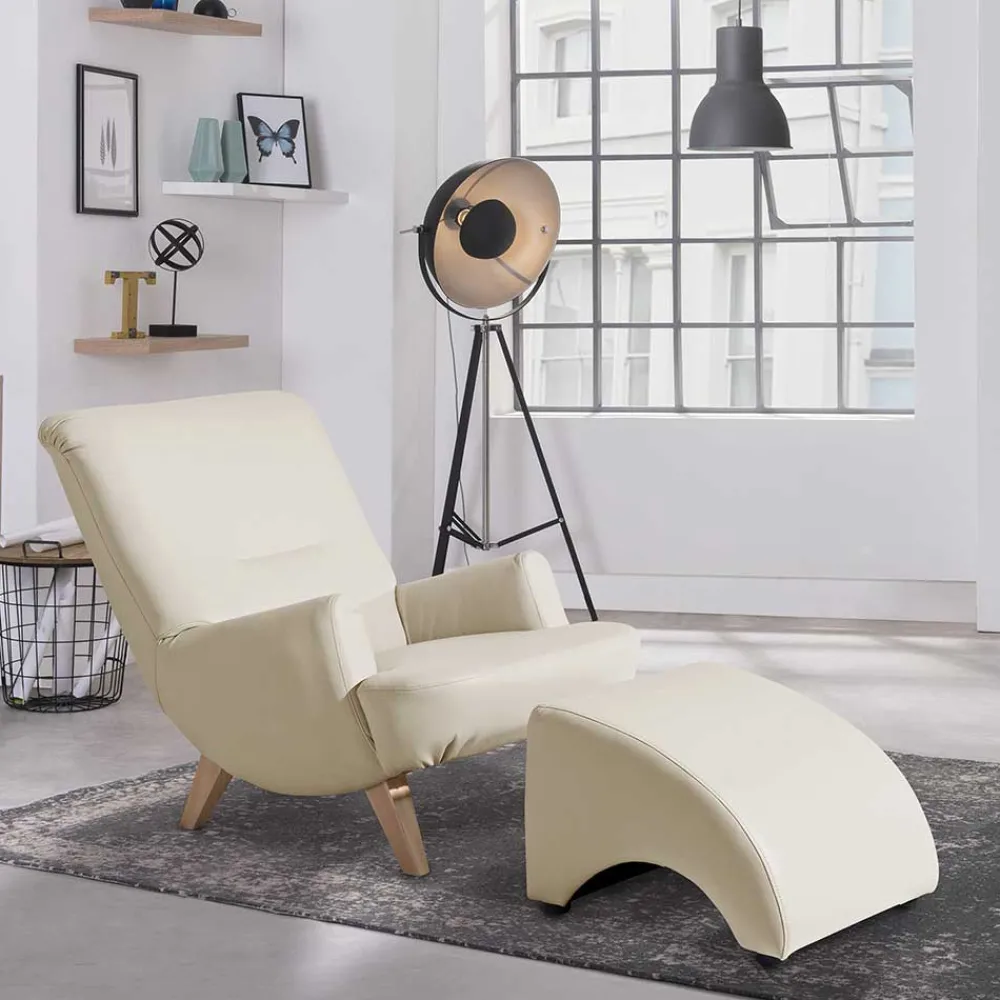 Wohnen Designermöbel*Kunstleder Polstersessel in Cremefarben - Durango