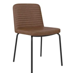 Wohnen Kunstleder Polsterstühle in Braun - Laddion (2er Set)