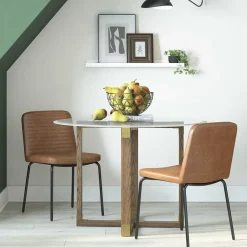 Wohnen Kunstleder Polsterstühle in Braun - Laddion (2er Set)