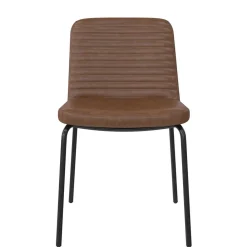 Wohnen Kunstleder Polsterstühle in Braun - Laddion (2er Set)