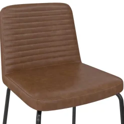 Wohnen Kunstleder Polsterstühle in Braun - Laddion (2er Set)