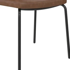 Wohnen Kunstleder Polsterstühle in Braun - Laddion (2er Set)