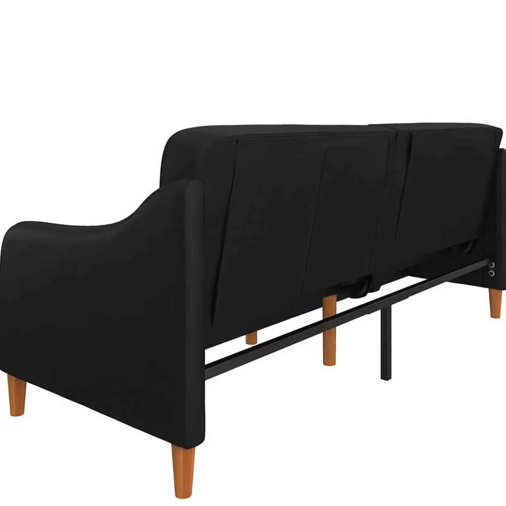 Wohnen Sofas|Sofa*Kunstleder Schlafsofa in Schwarz - Marc