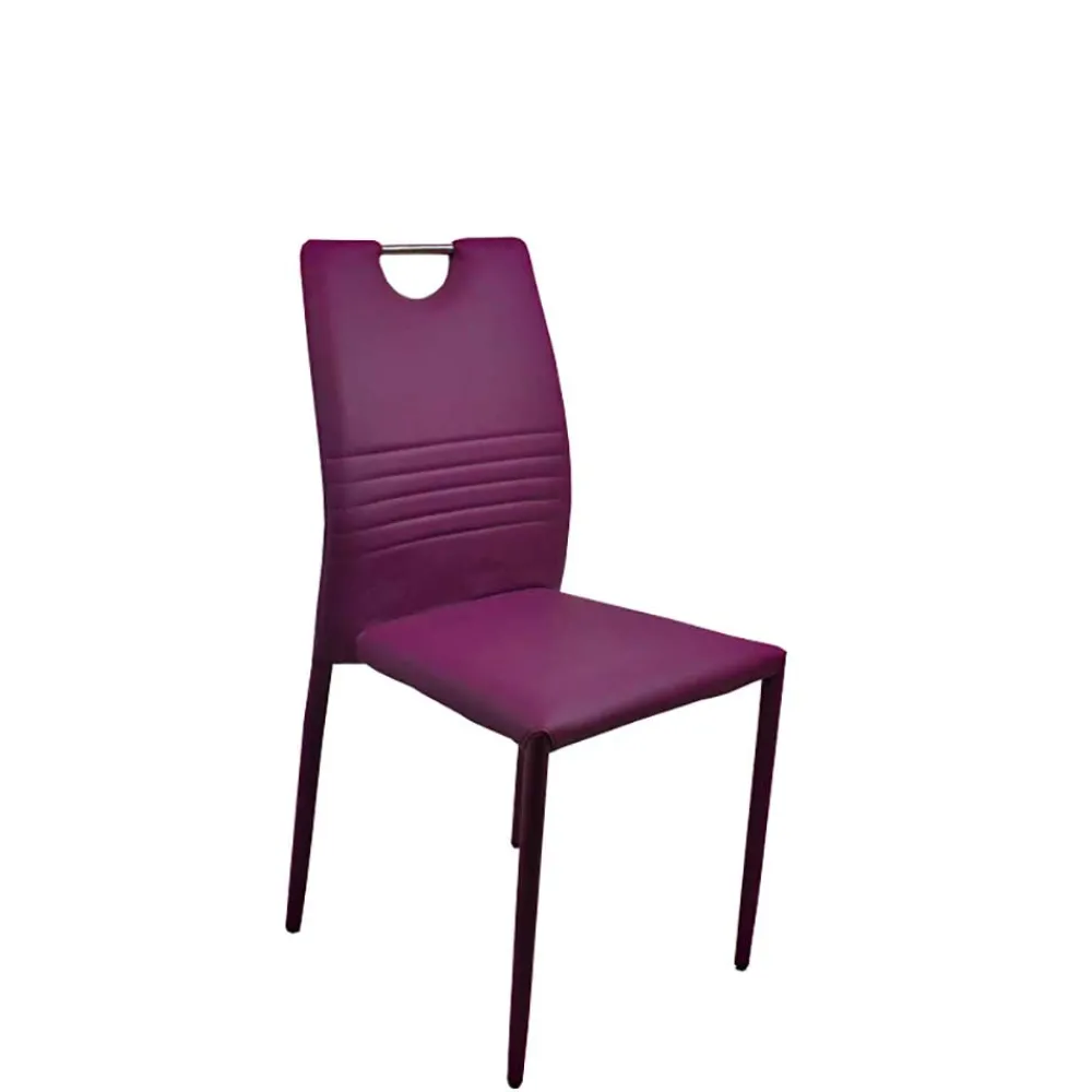 Wohnen Kunstleder Stapelstühle in Bordeaux - Nigari (4er Set)