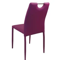 Wohnen Kunstleder Stapelstühle in Bordeaux - Nigari (4er Set)