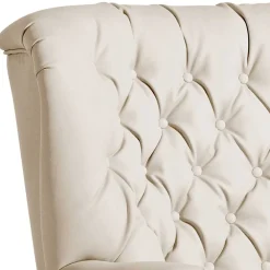 Wohnen Kunstleder Wohnzimmersessel in Beige und Buche - That