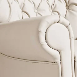 Wohnen Kunstleder Wohnzimmersessel in Beige und Buche - That