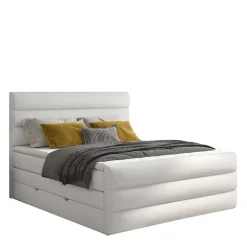 Wohnen Kunstleder-Boxspringbett in Weiß - Basilius