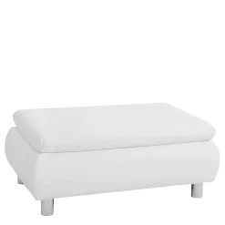 Wohnen Barhocker|Hocker*Kunstlederhocker in Weiß und Chrom - Niridena