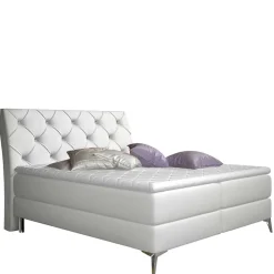Wohnen Kunstleder-Polsterbett in Weiß - Komplettbett - Cleo