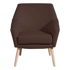 Wohnen Braune Möbel|Retro Möbel*Kunstleder-Sessel in Braun und Buche Natur - Astina