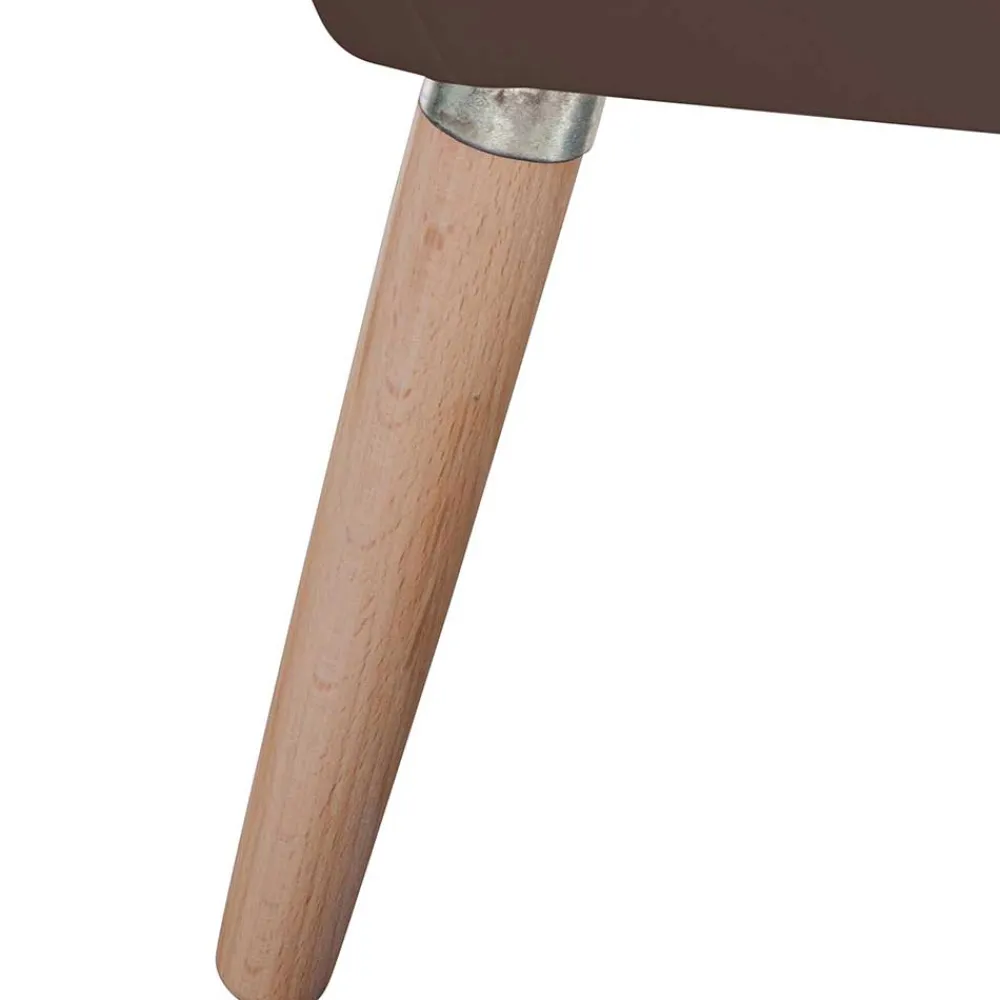 Wohnen Braune Möbel|Retro Möbel*Kunstleder-Sessel in Braun und Buche Natur - Astina
