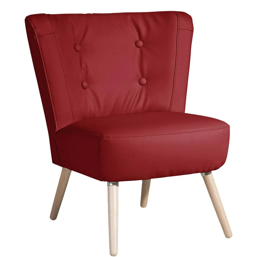 Wohnen Kunstledersessel in Rot - Lilano