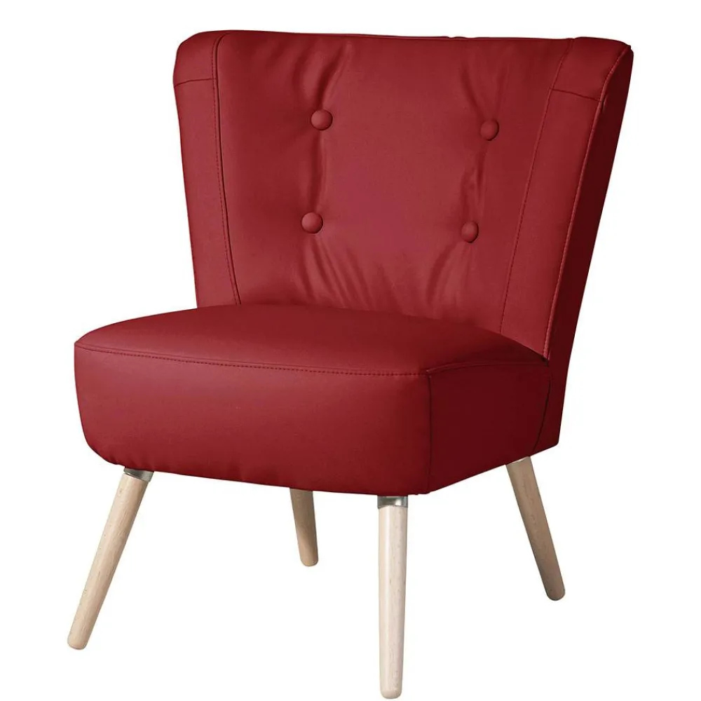 Wohnen Kunstledersessel in Rot - Lilano