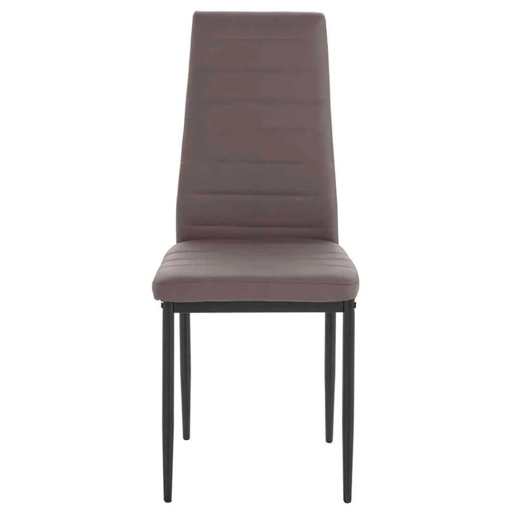 Wohnen Kunstlederstühle in hellem Braun - Matieu (4er Set)