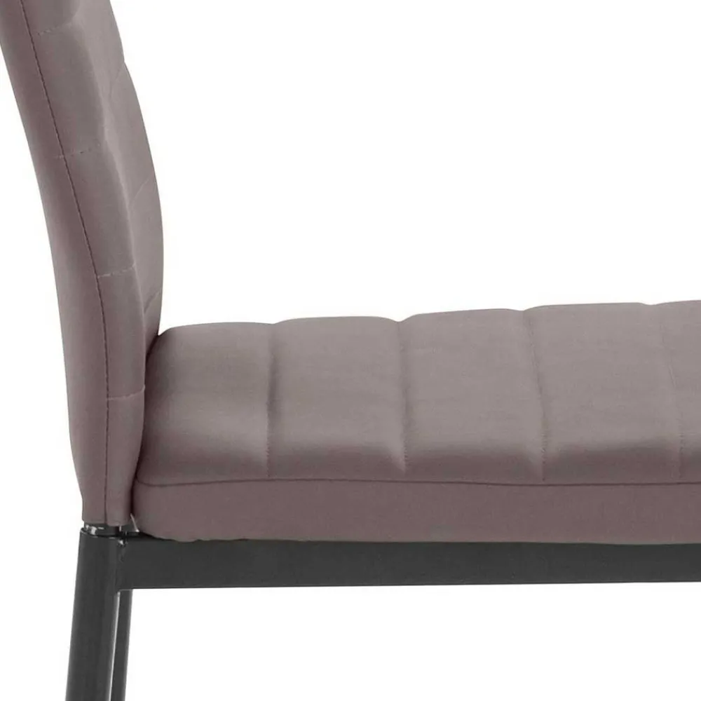 Wohnen Kunstlederstühle in hellem Braun - Matieu (4er Set)