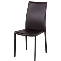 Wohnen Braune Möbel|Küchenstühle*Kunstlederstuhl in Braun Badija als Stapelstuhl platzsparend (4er Set)