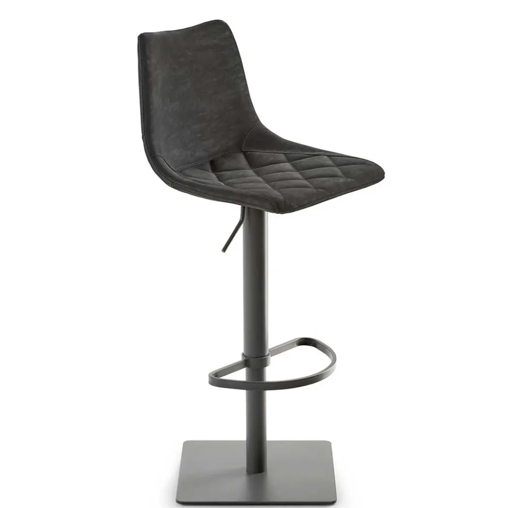 Wohnen Kunstleder-Tresenstuhl in Schwarz - Derict