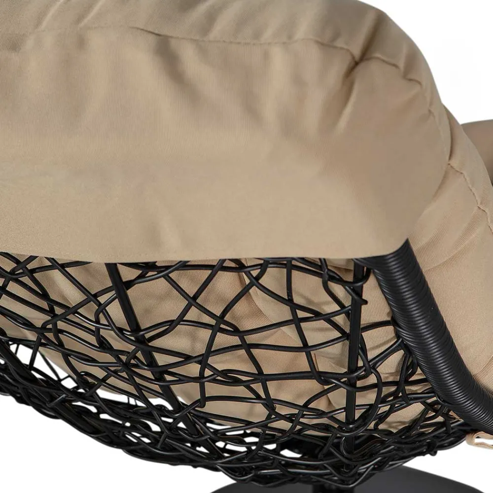 Wohnen Kunstrattan Drehsessel in Schwarz - Ojeva