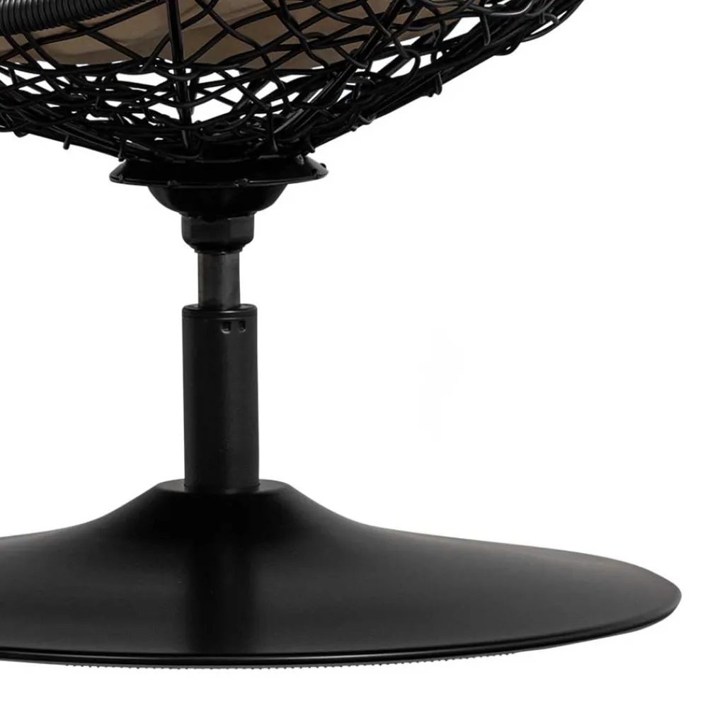 Wohnen Kunstrattan Drehsessel in Schwarz - Ojeva