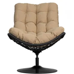 Wohnen Kunstrattan Drehsessel in Schwarz - Ojeva