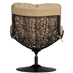 Wohnen Kunstrattan Drehsessel in Schwarz - Ojeva