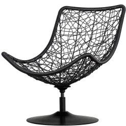 Wohnen Kunstrattan Drehsessel in Schwarz - Ojeva